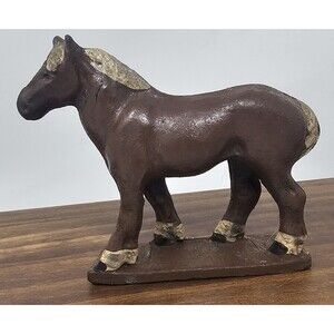 Vintage 1930s Hard Rubber Clydesdale Horse AUB-RUBR Auburn Rubber Toy USA